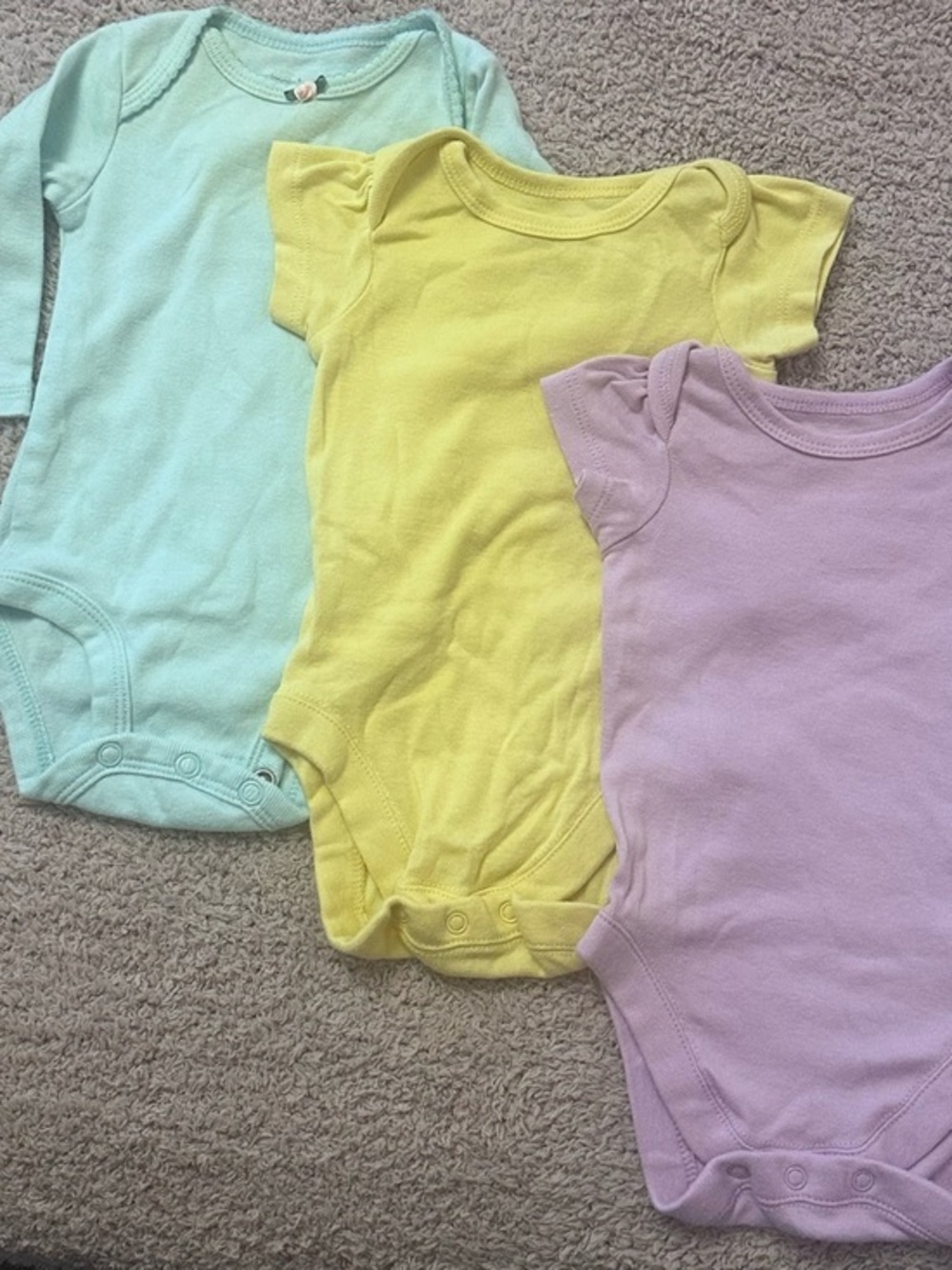 3pc Baby Girl Onesies 0–3M | Simple Joys Carter’s + Bundles Pastel Set